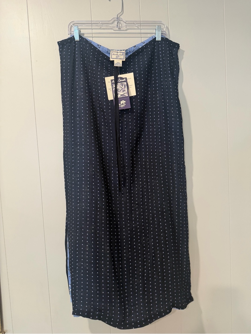 Blue Polka Dot Reversible Skirt NWT - April Cornell